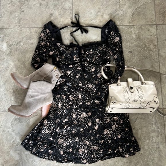 FREE PEOPLE velvet trimmed dress NWT - Picture 2 of 8